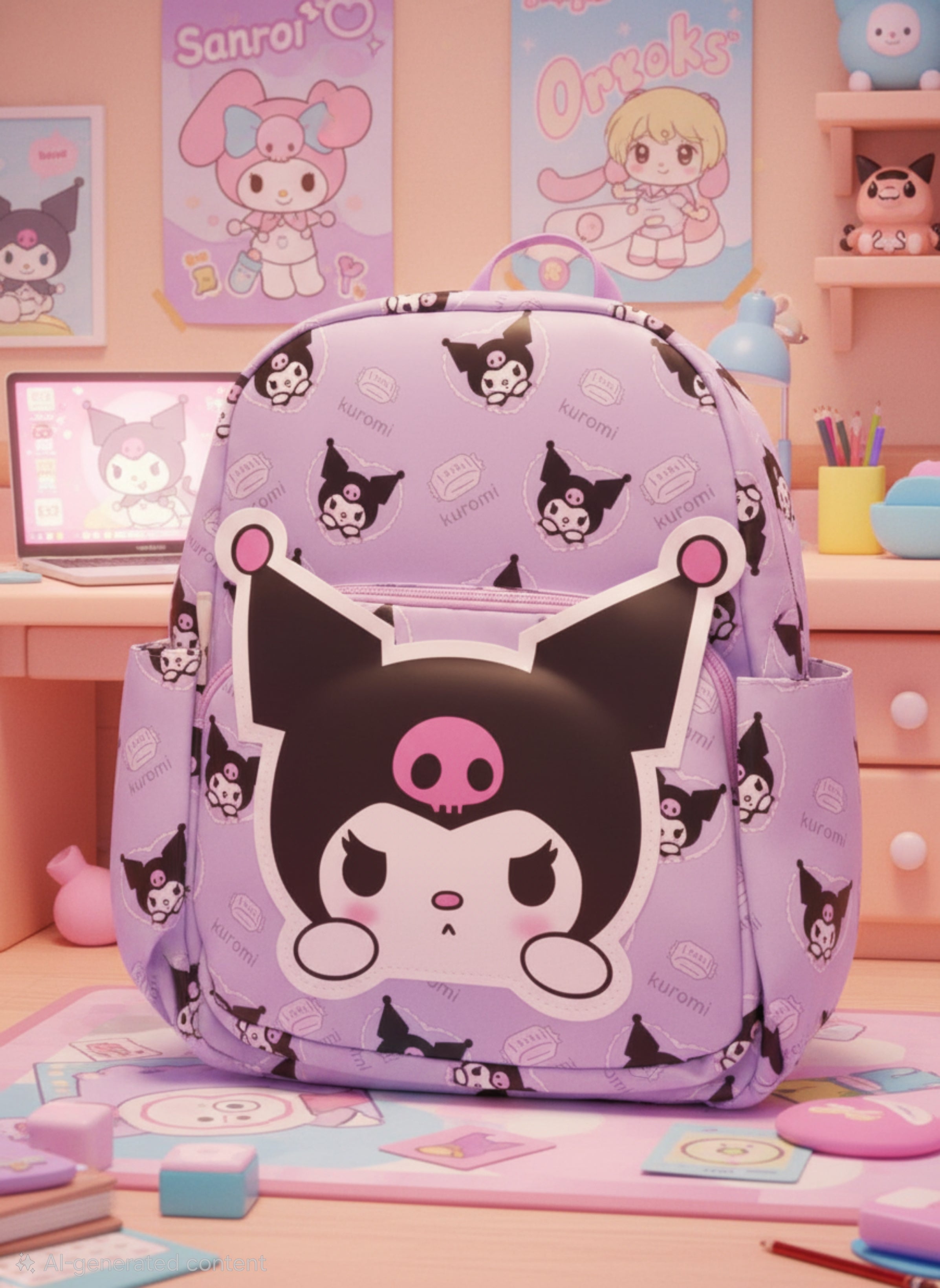 Kuromi Big Face Backpacks
